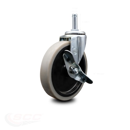Service Caster Cambro Utility Cart Replacement Swivel Caster with Brake CAM-SCC-GR05S510-TPRS-SLB-716138
